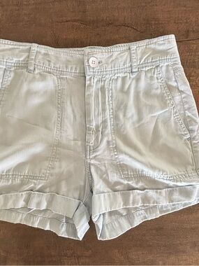 Anthropologie Pale Blue High-Waist Utility Shorts